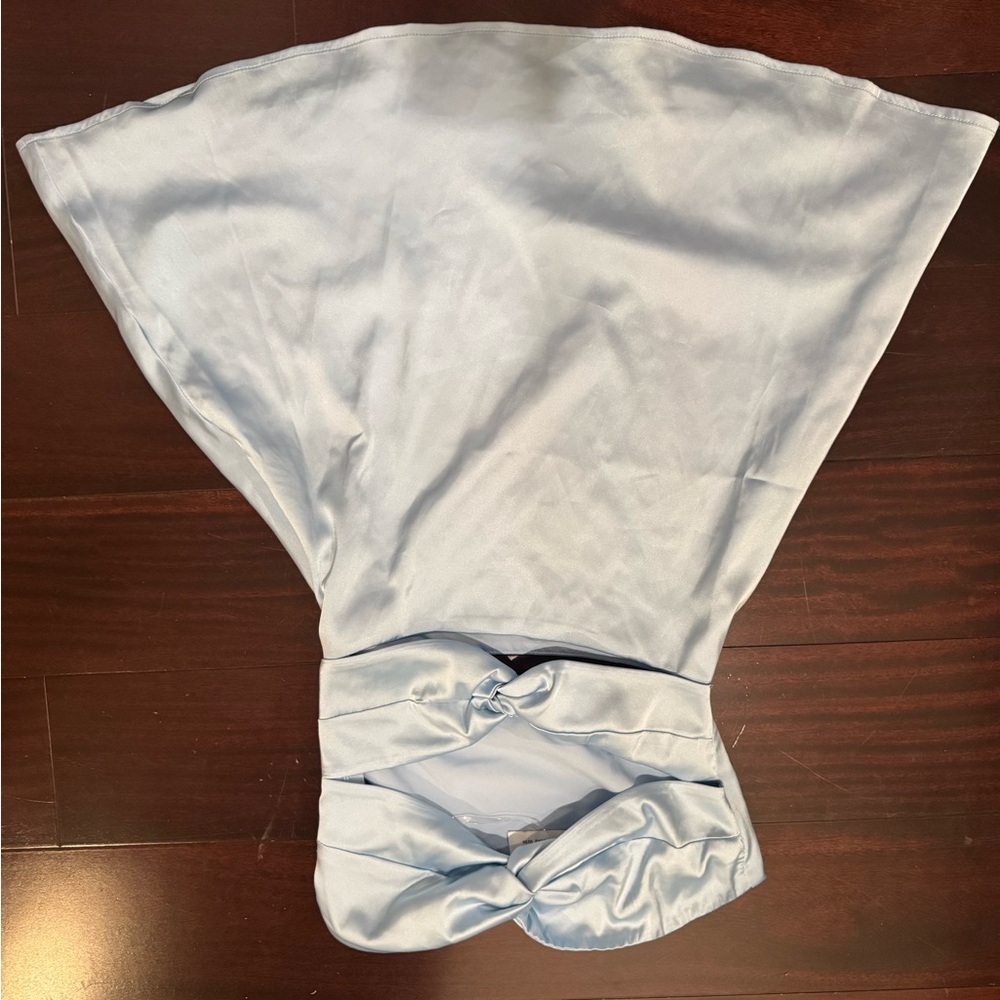 Peppermayo Sky Blue Satin Dress
